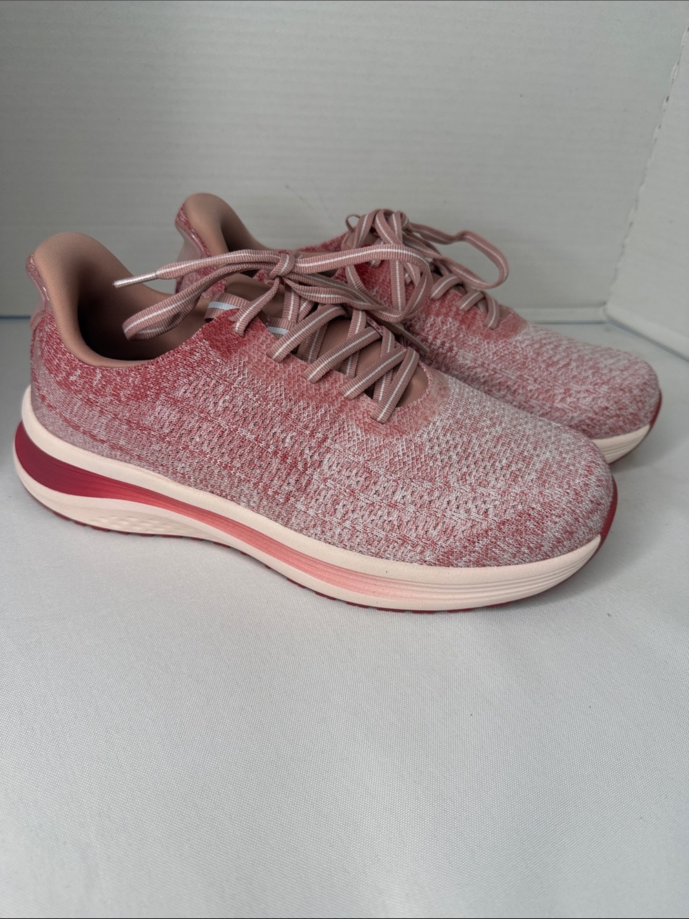 Orthofeet Orthopedic Nira Hands Free Water Repellent Pink Knit  Sneakers Size 9W